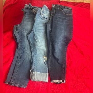 INC International Concepts Women's Ankle & Cropped Jeans - Dark Blue, Light Blue